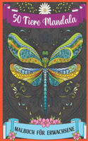 50 Tiere Mandala Malbuch für Erwachsene