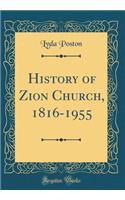 History of Zion Church, 1816-1955 (Classic Reprint)