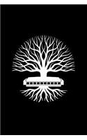 Tree Harmonica: Dot Grid Notebook (6"x 9" inch size = nearly DIN A5 - 120 Pages) - perfect as music book or song writing book, suitable gift for Harmonica musicians