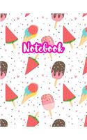 Notebook: Cute Blank Lined Journal Large 8.5 x 11 Matte Cover Design with Ruled White Paper Interior (Perfect for School Notes, Girls and Boys Diary, Kids Wri