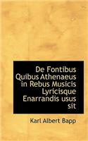 de Fontibus Quibus Athenaeus in Rebus Musicis Lyricisque Enarrandis Usus Sit