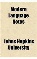 Modern Language Notes: (English)