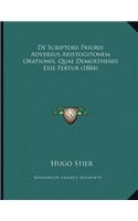 De Scriptore Prioris Adversus Aristogitonem Orationis, Quae Demosthenis Esse Fertur (1884)