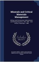 Minerals and Critical Materials Management