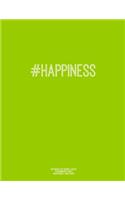 Notebook for Cornell Notes, 120 Numbered Pages, #HAPPINESS, Lime Cover