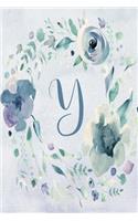 Planner Undated 6"x9" - Blue Purple Floral Design - Initial Y