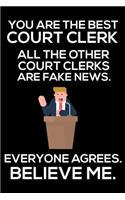 You Are The Best Court Clerk All The Other Court Clerks Are Fake News. Everyone Agrees. Believe Me.: Trump 2020 Notebook, Funny Productivity Planner, Daily Organizer For Work, Schedule Book, Meetings Writing Paper for Court Clerks