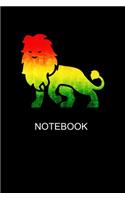 Notebook: Lion Bold Rasta Jamaican Reggae Journal/Notebook Blank Lined Ruled 6x9 120 Pages