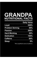 Grandpa Nutritional Facts: Blank Lined Notebook Journal for Work, School, Office - 6x9 110 page