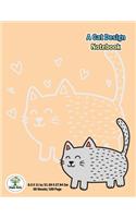 A Cat Design Notebook: Notebook size 8.5x11 in. for cat lovers & the girls who like cats to handwriting and Have a cute cat on background.(5 Cat Notebook)