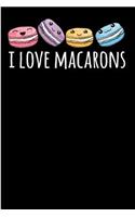 I love Macarons: Notebook & Blank Lined Journal Featuring a cute kawaii style Macaron design. For Macaroon lovers. Perfect Gift under 10 for teens, women, young girl