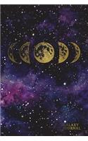 Galaxy Journal: Gold Moon Phases Graph Paper Composition Book Notebook for Math and Science