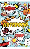 Superhero Cartoon Words Notebook Journal