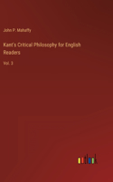 Kant's Critical Philosophy for English Readers