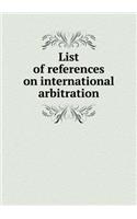 List of References on International Arbitration
