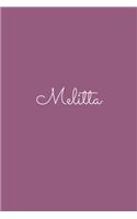 Melitta: notebook with the name on the cover, elegant, discreet, official notebook for notes, dot grid notebook,