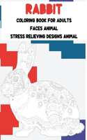 Coloring Book for Adults Faces Animal - Stress Relieving Designs Animal - Rabbit