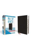 NIV, Thinline Bible, Large Print, Bonded Leather, Black, Indexed, Red Letter Edition