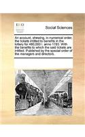 An account, shewing, in numerical order, the tickets intitled to benefits in the lottery for 480,000 l. anno 1783. With the benefits to which the said tickets are intitled. Published by the special order of the managers and directors.