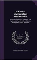 Mathews' Matriculation Mathematics