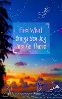 Graph Paper Notebook - Find What Brings You Joy and Go There: Extra Large 8.5 X 11, Soft Cover, Tropical Sunset, Travel
