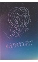 Notebook Capricorn Zodiac Sign: Astrology Journal, Horoscope Notepad, Diary, Notes, 120 Pages, blanc lined, 6" x 9"