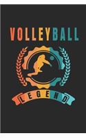 Volleyball Legend: Notebook/Diary/Organizer/120 checked pages/ 6x9 inch