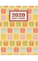 2020 Weekly Planner: January 2020 - December 2020 Calendar Agenda And Daily Schedule For Beach And Summer Vacation Lovers - Flip Flops (8.5"x11")