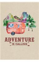 Adventure Calling Caravan Trailer Camping & Hiking Journal, Graph Paper: 5x5 Quad Math Engineering Scientific Grid Notebook Diary (Travel & Outdoor Lover Planners)