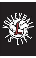 L Monogram Initial Volleyball Journal: Personalized Volleyball Gift, 6x9 Lined Blank Notebook, 150 Pages, Journal to Write in for Journaling, Notes, or Inspirational Quotes, Paperback Com