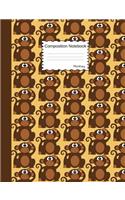 Monkey Composition Notebook: Funny Cartoon Animal Wide Ruled Journal for Girls, Boys and Teens, for Students and Teachers, for School and Work, Journaling and Writing