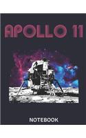 Apollo 11 Notebook: Large Size - 8.5 X 11 Notebook/Journal, Minimalist 120 Pages, Classic Lined Pages Planner, Dairy & Notebook for Writing, Sketching, Journals