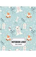 Notebook Lined: Winter Pattern: Notebook Journal Diary, 120 Lined Pages, 8 X 10