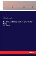 Zur Kritik und Interpretation romanischer Texte: 2.-5. Beitrag(German)