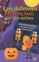 Easy Halloween Coloring Book for Girls and Boys Ages 4 and Up