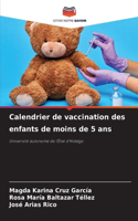 Calendrier de vaccination des enfants de moins de 5 ans