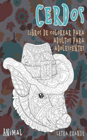 Libros de colorear para adultos para adolescentes - Letra grande - Animal - Cerdos