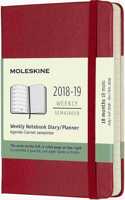 2019 Moleskine Notebook Scarlet Red Pocket Weekly 18-month Diary Hard (July 2018 to December 2019)