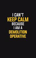 I Can't Keep Calm Because I Am A Demolition Operative: Motivational: 6X9 unlined 129 pages Notebook writing journal
