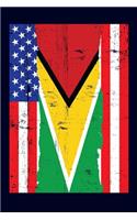 Guyanese American Flag Notebook: 6x9 college lined notebook to write in with the flags of Guyana and the United States