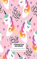 Composition Notebook: Unicorn Journal for Girls, Teen and Women Cute Matte Cover Design with Blank Lined Interior College Ruled (Great as Party Favors, Gifts, Diary, Jour