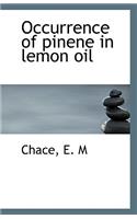 Occurrence of Pinene in Lemon Oil