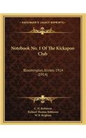 Notebook No. 1 Of The Kickapoo Club