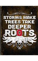Storms Make Trees Take Deeper Roots: Yemen Flag Customized Personalized Gift for Yemeni Coworker Friend Planner Daily Weekly Monthly Undated Calendar Organizer Journal