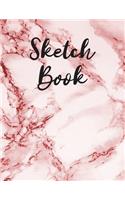 Sketch Book: Red Marble Blank Large Drawing and Doodling Notebook. Be Creative