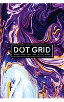 Dot Grid Notebook - Journal- Libreta - Cahier - Taccuino - Notizbuch: 110 Dotted Pages of Bullets for Journaling, Note Taking or to Create Your Own Planner, Organizer or Diary: Purple Marble Swirl with Orange 033-5
