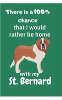 There is a 100% chance that I would rather be home with my St. Bernard: For St. Bernard Dog Fans