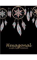 Hexagonal Graph Paper Notebook: Pretty Black Book, 1/4 Inch Hexagons Graph Paper Notebooks 8.5" X 11" for Designing, Game Boards Paper, Math Activities and Coloring Patterns