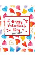 Happy Valentine's Day: Children Sketch Book for Drawing Practice, Art Activity Book for Creative Kids of All Ages, Valentine's Day Sketchbook