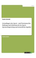 Grundlagen des Sport - und Vereinsrechts. Haftung und Arbeitsrecht im Sport, Sponsoringvertrag und steuerliche Aspekte